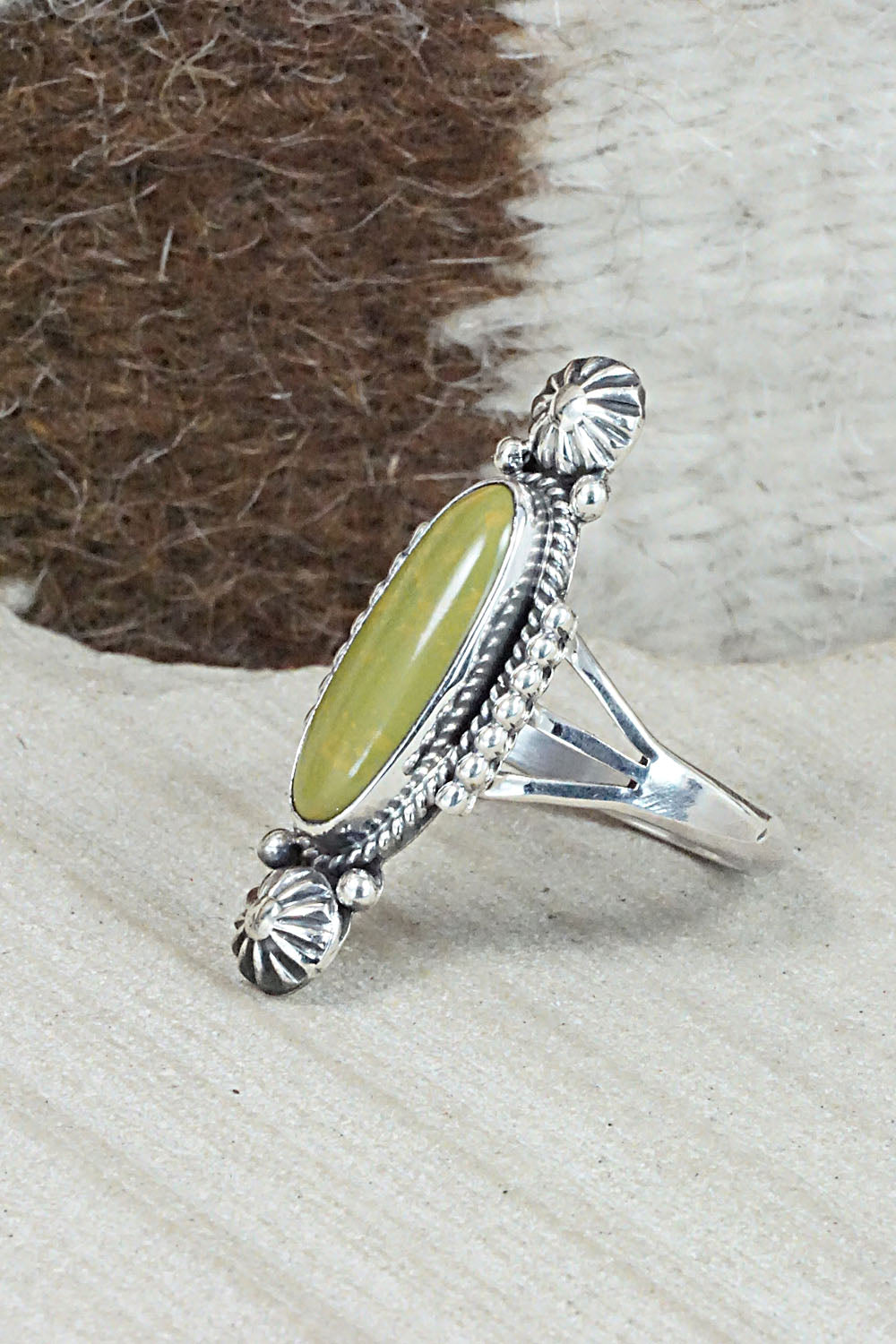 Turquoise & Sterling Silver Ring - Daniel Benally - Size 11