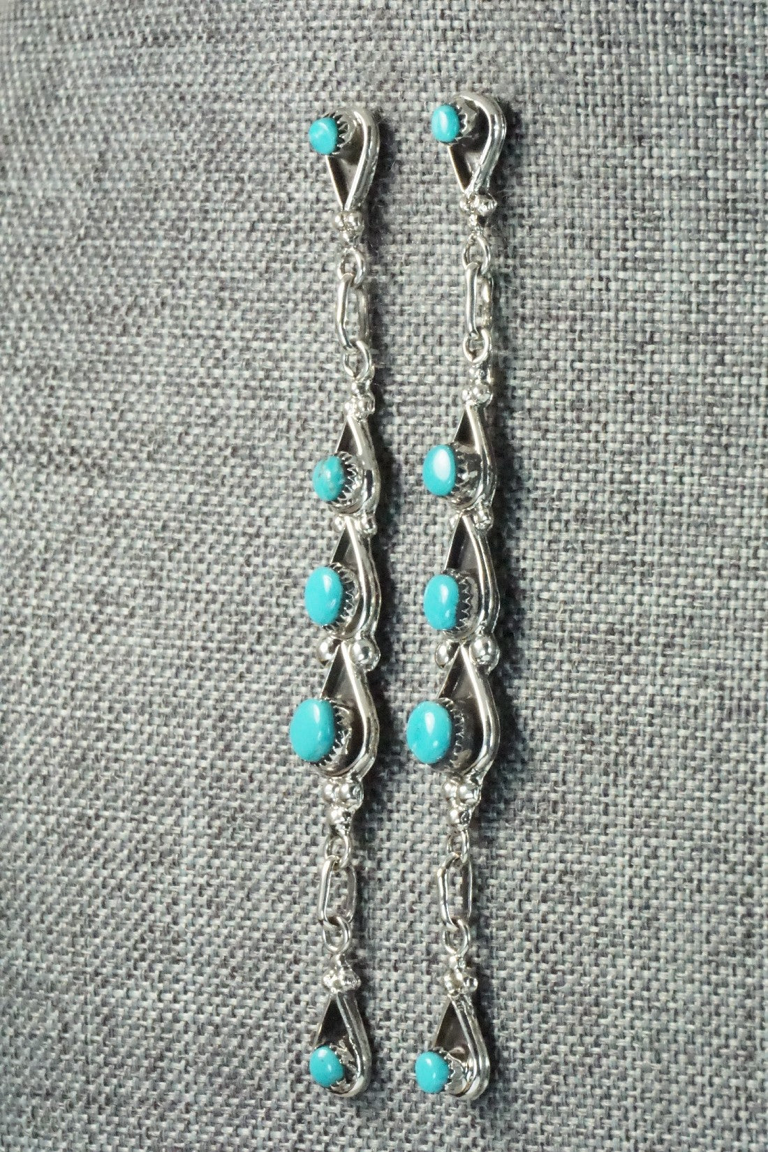 Turquoise & Sterling Silver Earrings - Verdie Booqua