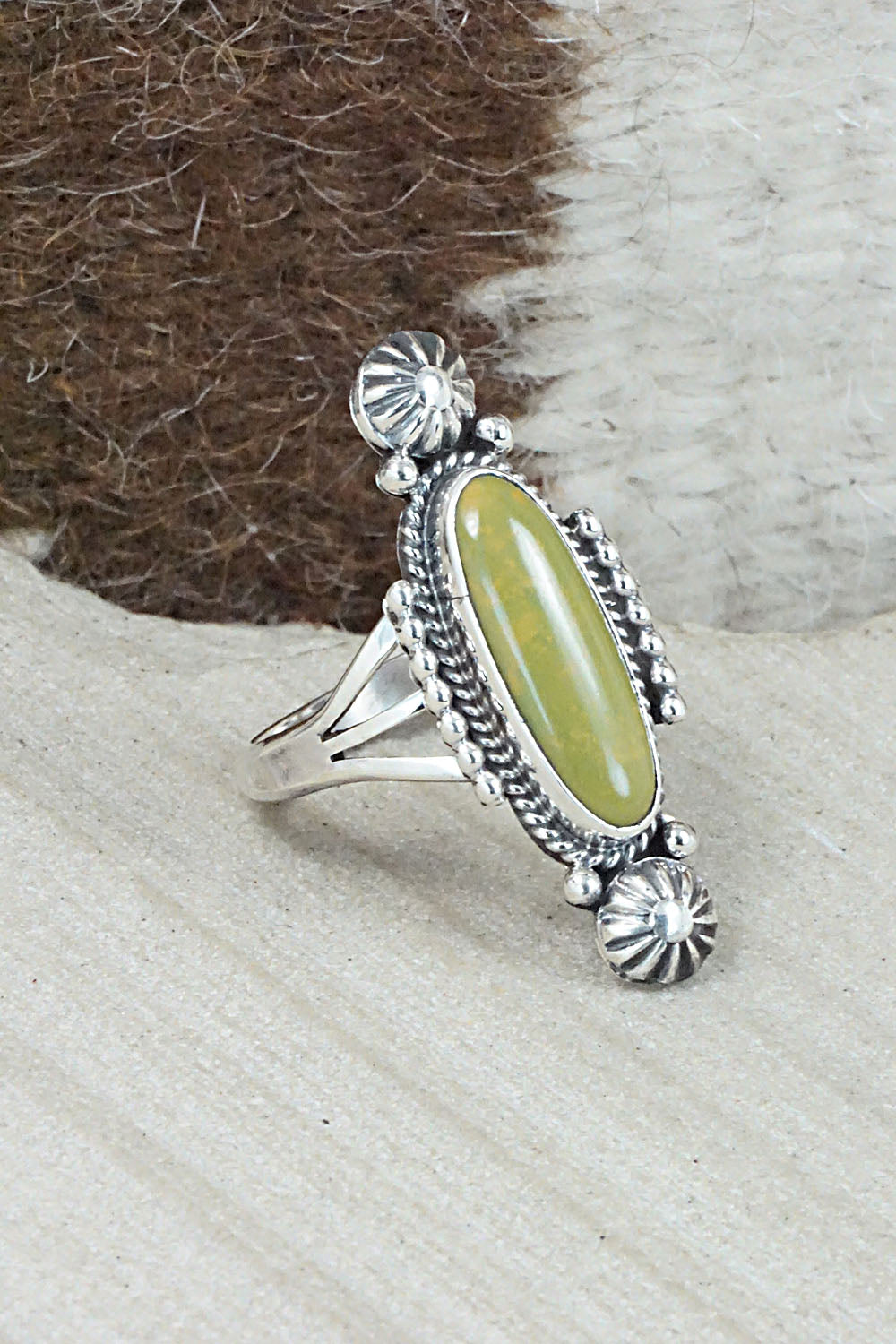 Turquoise & Sterling Silver Ring - Daniel Benally - Size 11
