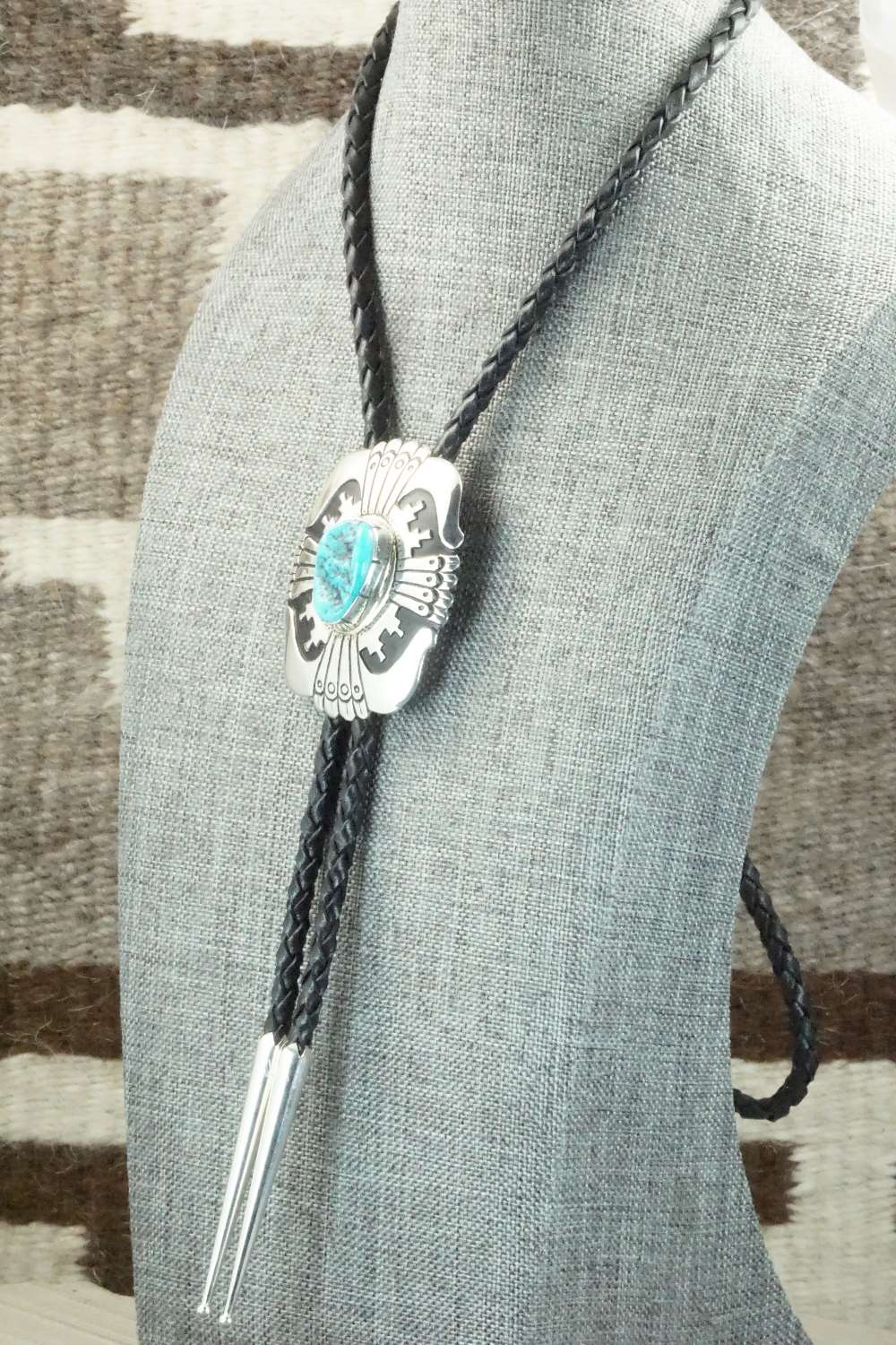 Turquoise & Sterling Silver Bolo Tie - Rosita Singer