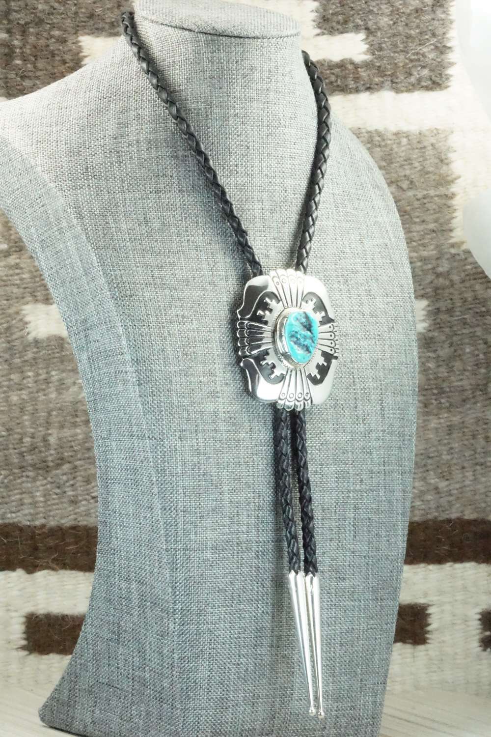 Turquoise & Sterling Silver Bolo Tie - Rosita Singer