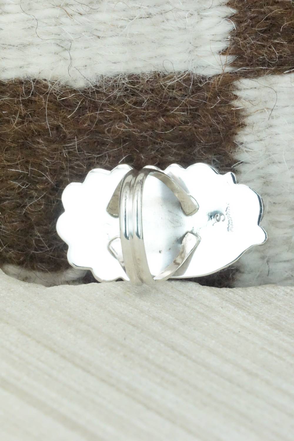 Turquoise & Sterling Silver Ring - Shirley Largo - Size 7.75