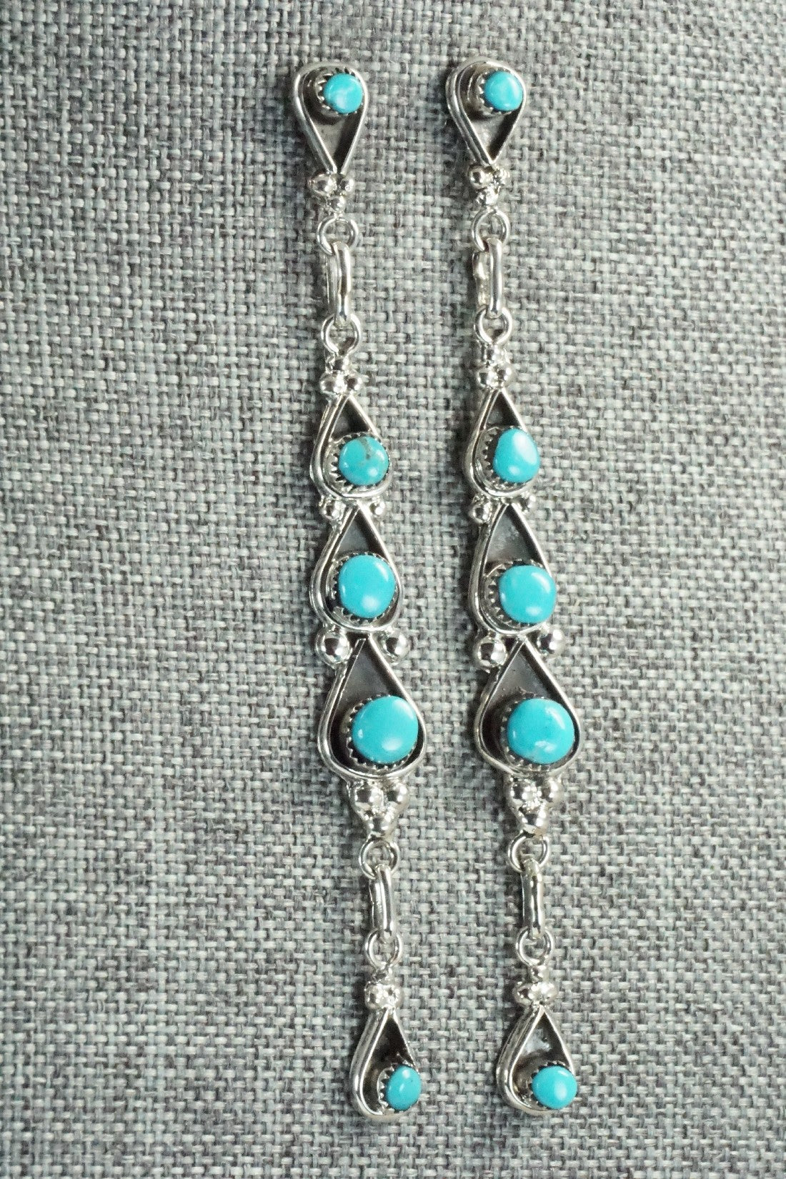 Turquoise & Sterling Silver Earrings - Verdie Booqua