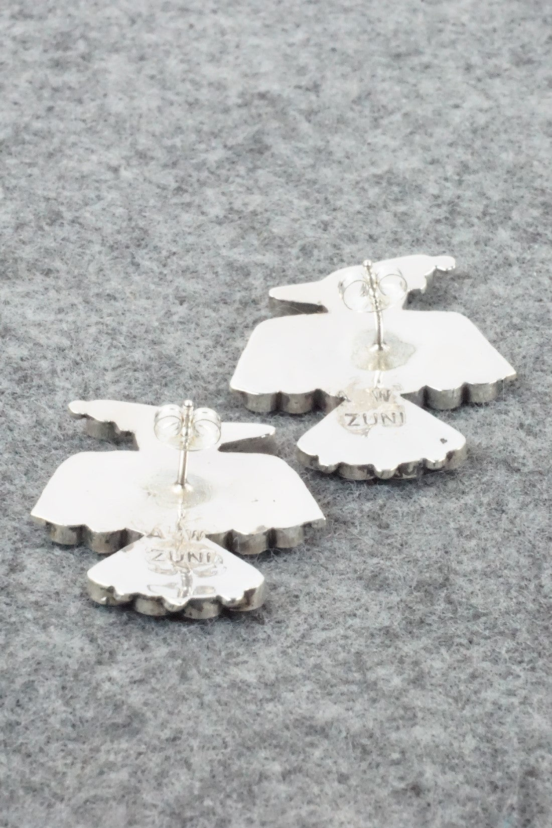 Multi Stone Inlay & Sterling Silver Earrings - Adrian Wallace
