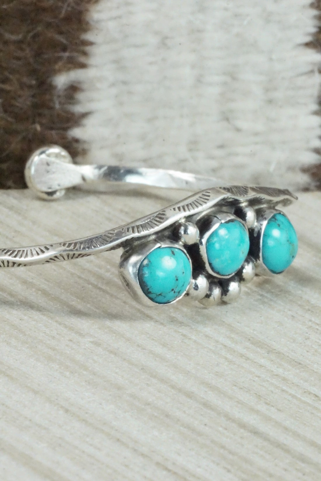Turquoise & Sterling Silver Bracelet - Priscilla Reeder