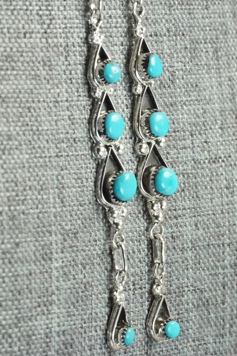 Turquoise & Sterling Silver Earrings - Verdie Booqua