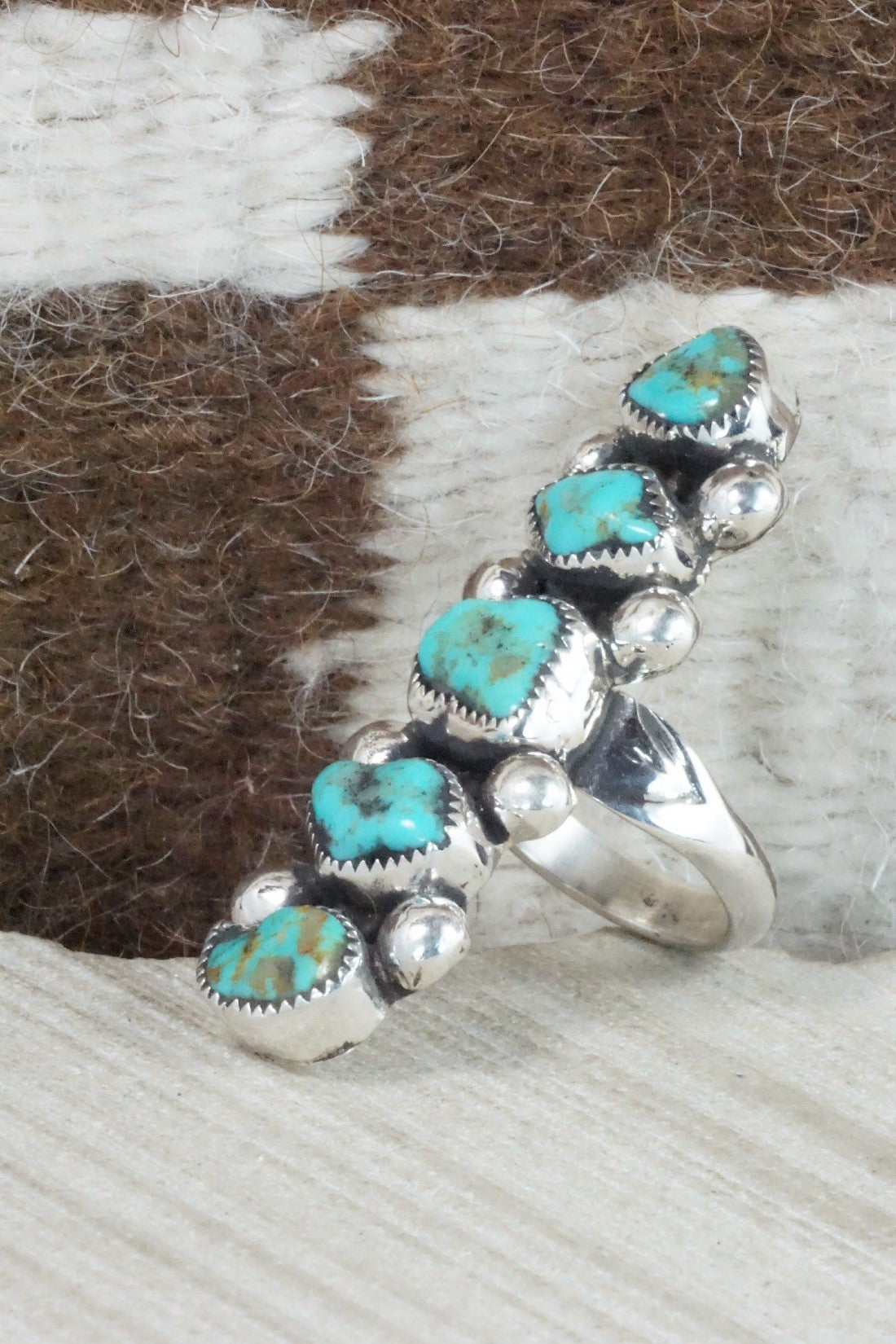 Turquoise & Sterling Silver Ring - Priscilla Reeder - Size 8