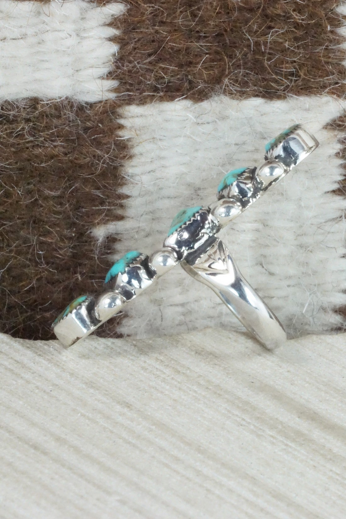 Turquoise & Sterling Silver Ring - Priscilla Reeder - Size 8