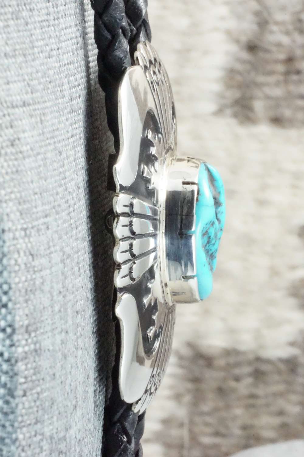Turquoise & Sterling Silver Bolo Tie - Rosita Singer