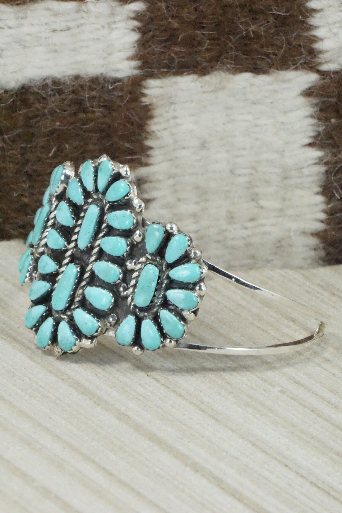 Turquoise & Sterling Silver Bracelet - Vangie Tsabatsaye