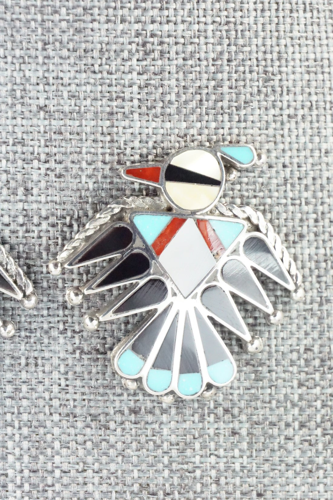 Multi Stone Inlay & Sterling Silver Earrings - Adrian Wallace