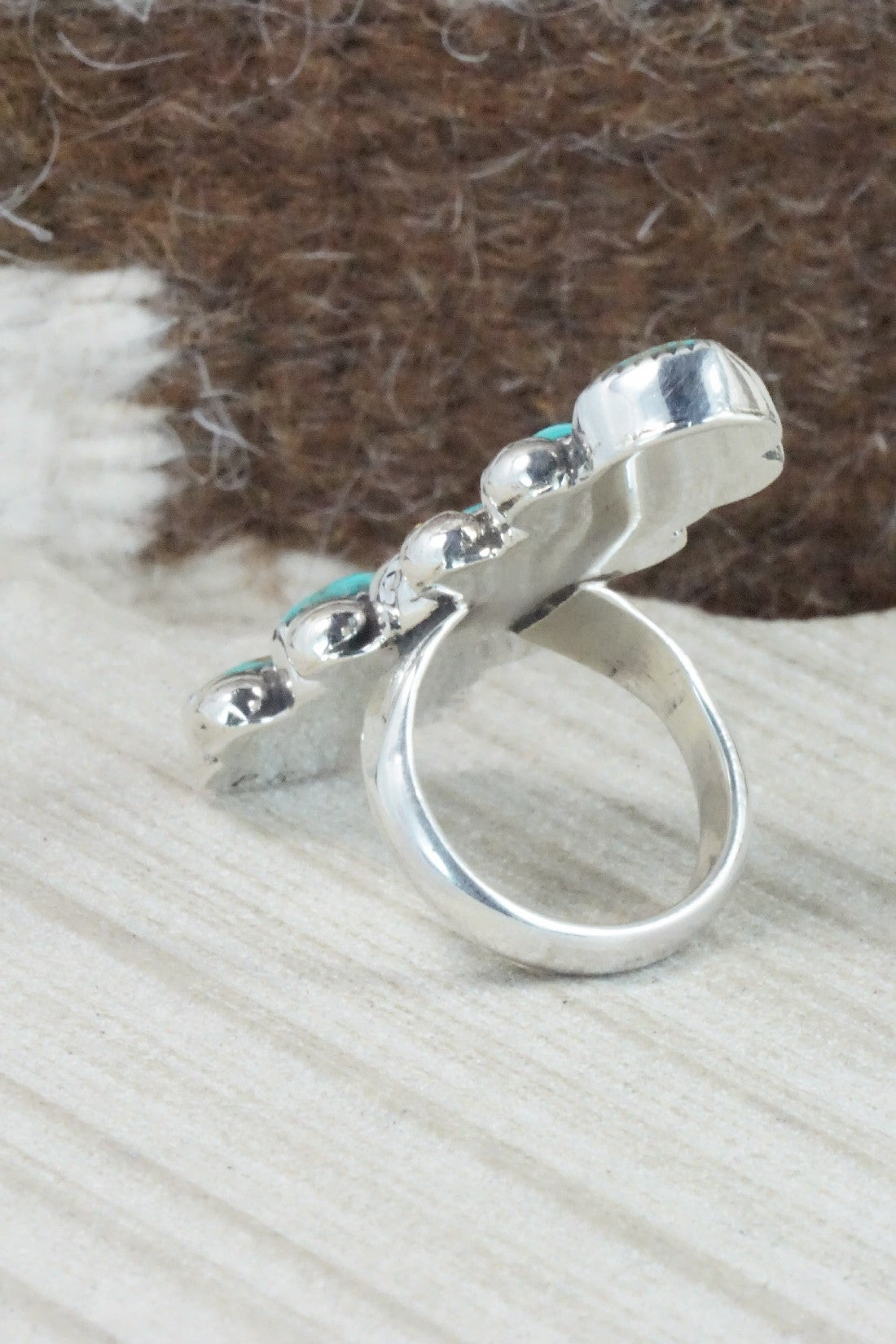 Turquoise & Sterling Silver Ring - Priscilla Reeder - Size 8