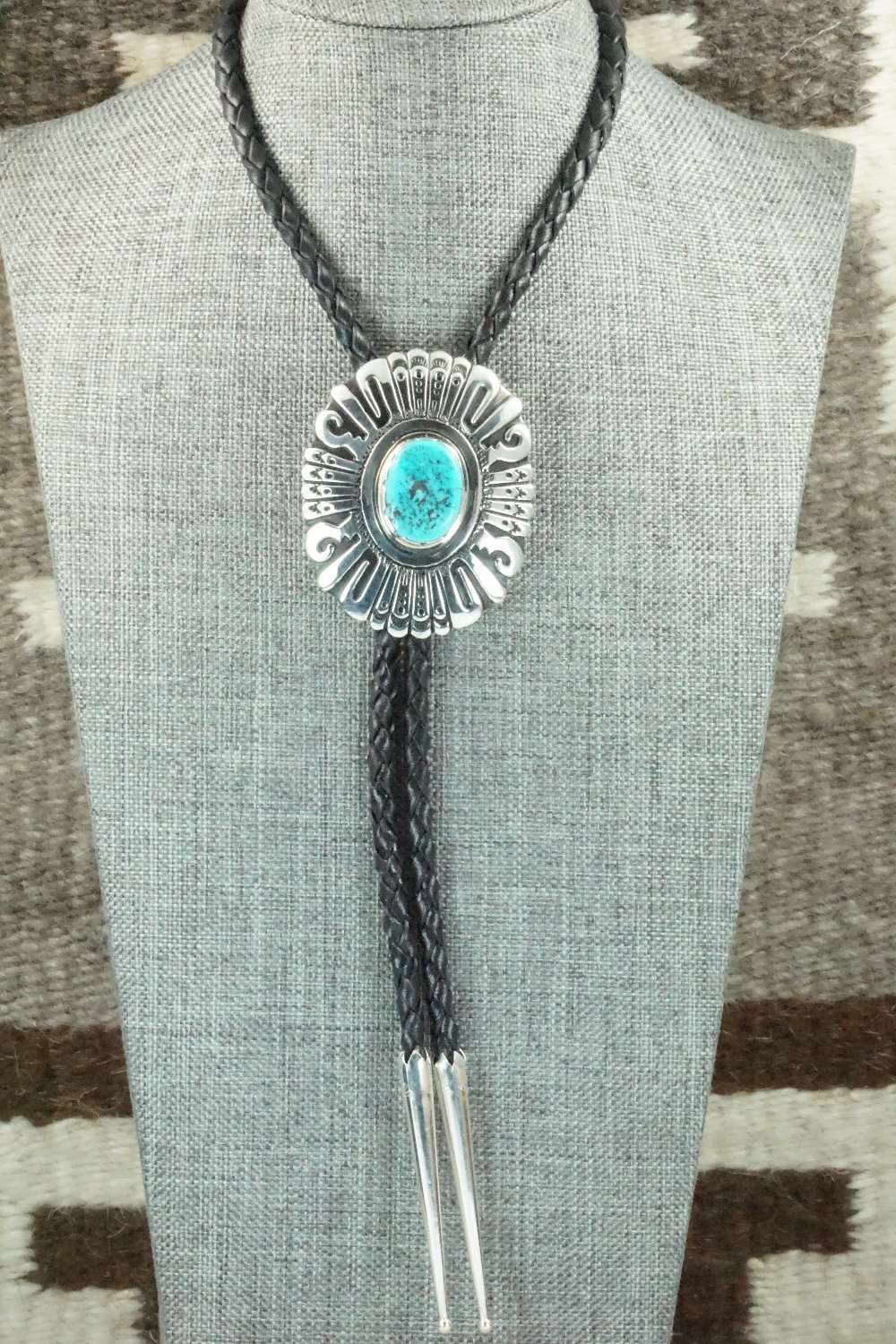 Turquoise & Sterling Silver Bolo Tie - Rosita Singer