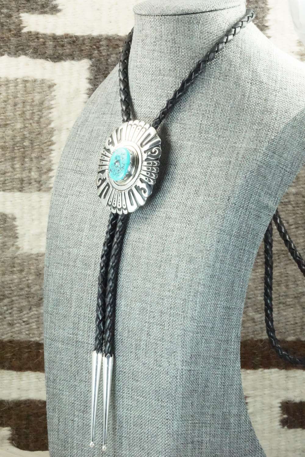 Turquoise & Sterling Silver Bolo Tie - Rosita Singer