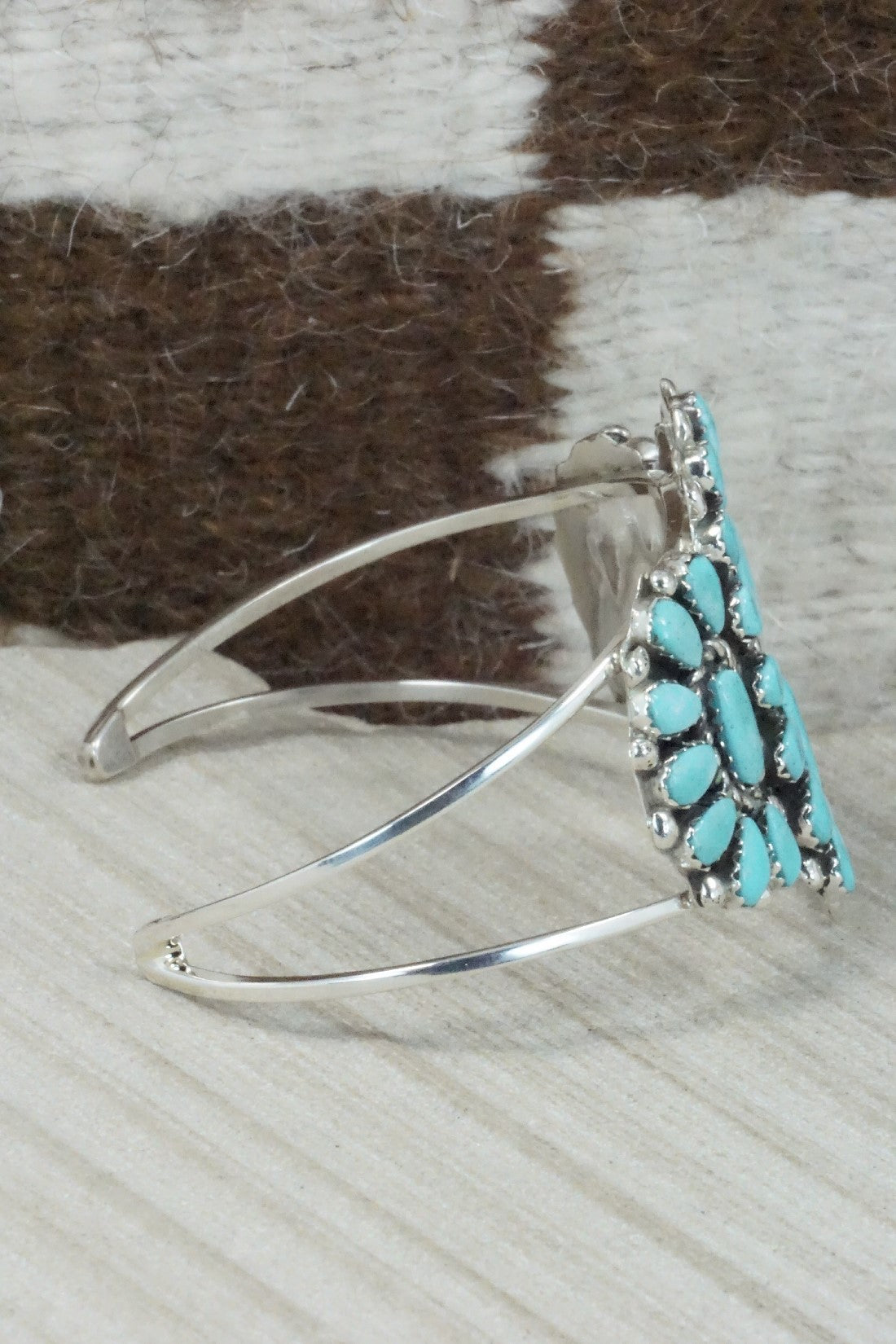 Turquoise & Sterling Silver Bracelet - Vangie Tsabatsaye