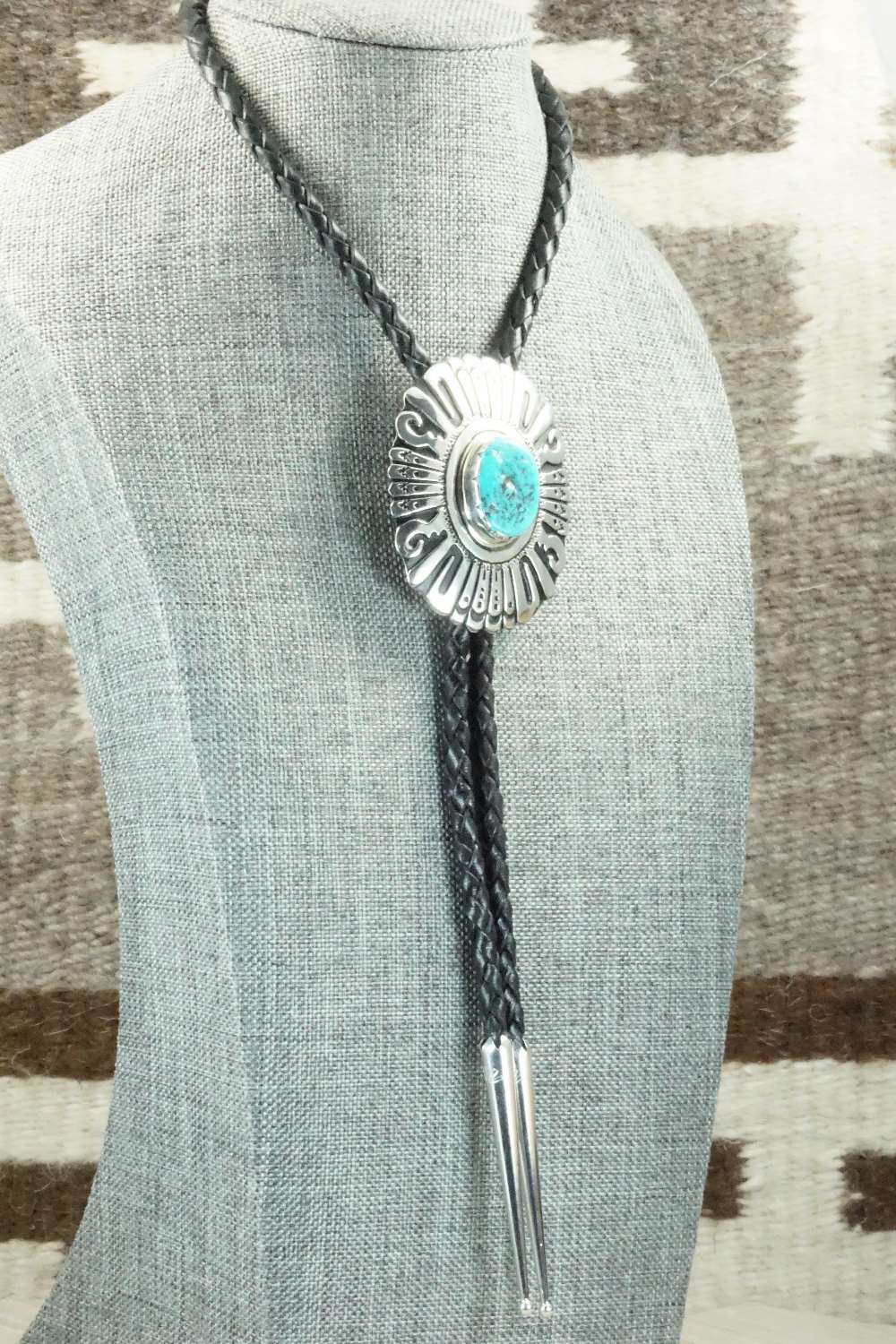 Turquoise & Sterling Silver Bolo Tie - Rosita Singer
