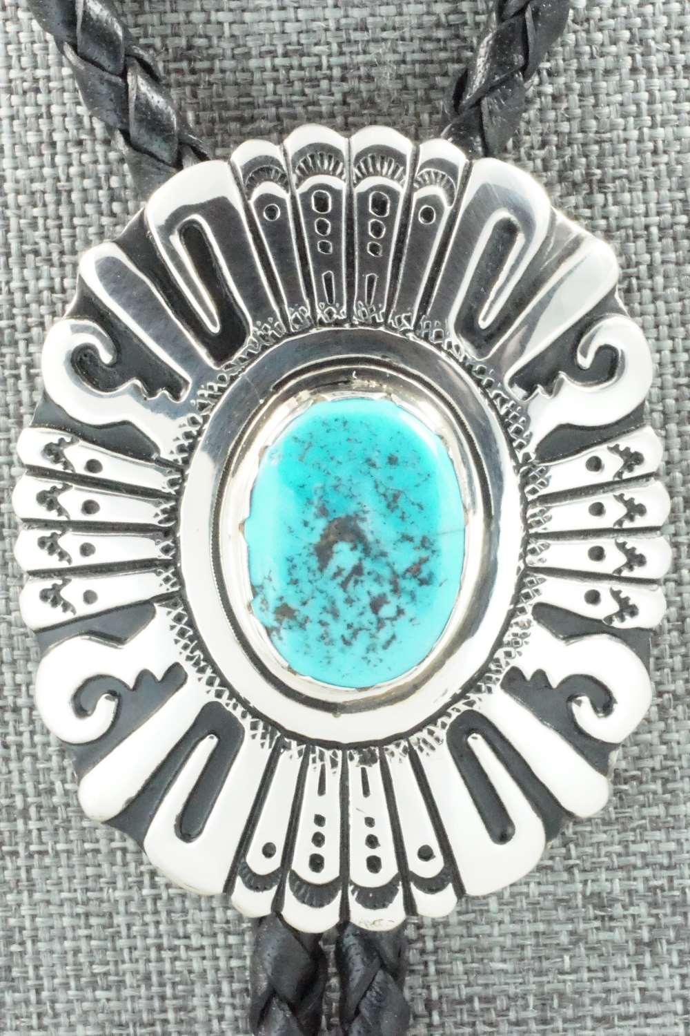Turquoise & Sterling Silver Bolo Tie - Rosita Singer