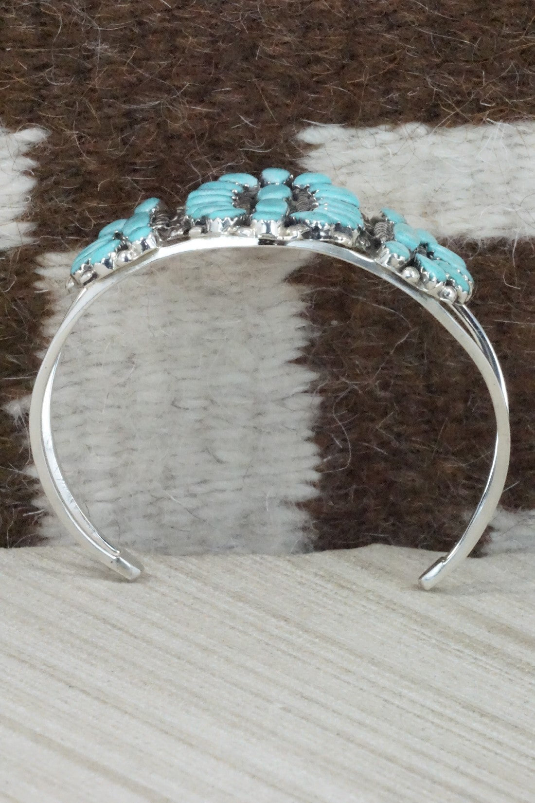 Turquoise & Sterling Silver Bracelet - Vangie Tsabatsaye