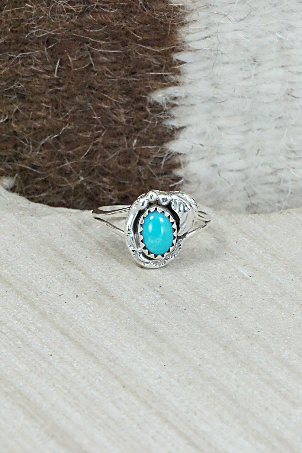 Turquoise & Sterling Silver Ring - Alice Rose Saunders - Size 5.5