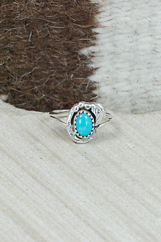 Turquoise & Sterling Silver Ring - Alice Rose Saunders - Size 7.5
