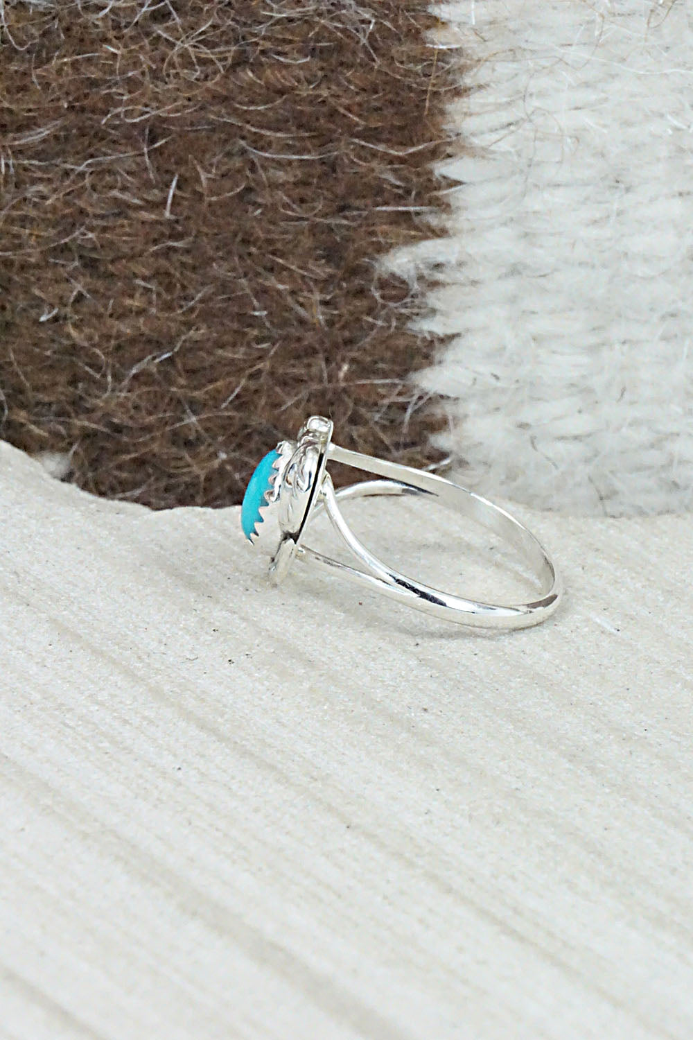 Turquoise & Sterling Silver Ring - Alice Rose Saunders - Size 7.75