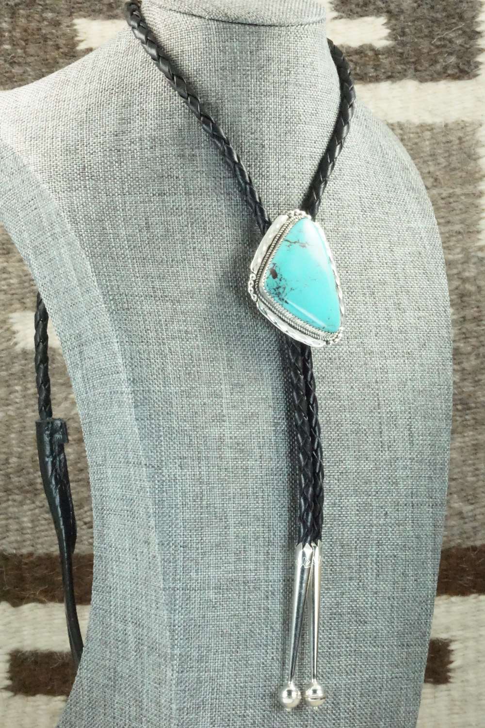 Turquoise & Sterling Silver Bolo Tie - Kenny Calavaza