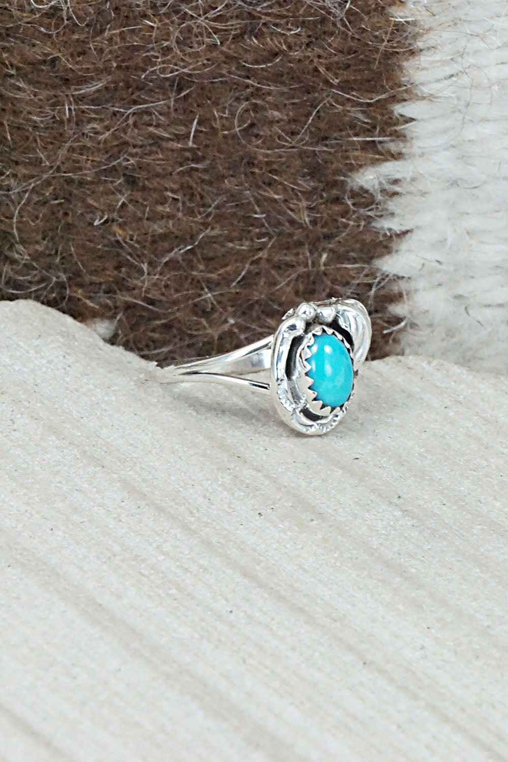 Turquoise & Sterling Silver Ring - Alice Rose Saunders - Size 7.5