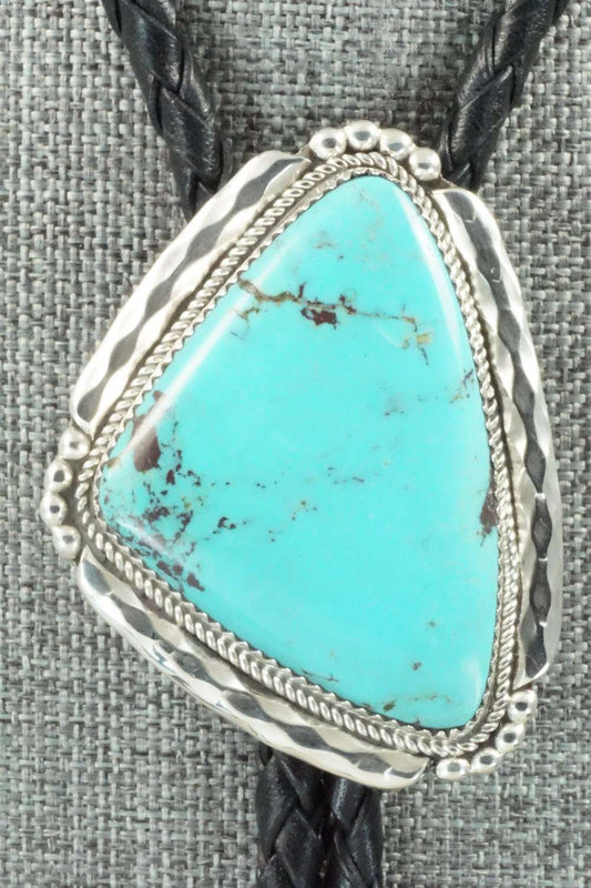 Turquoise & Sterling Silver Bolo Tie - Kenny Calavaza