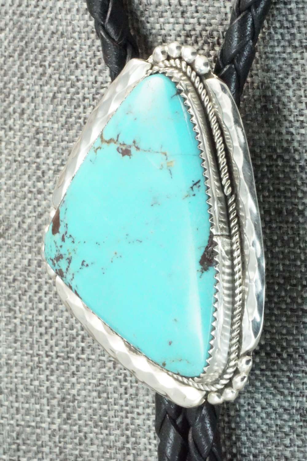 Turquoise & Sterling Silver Bolo Tie - Kenny Calavaza