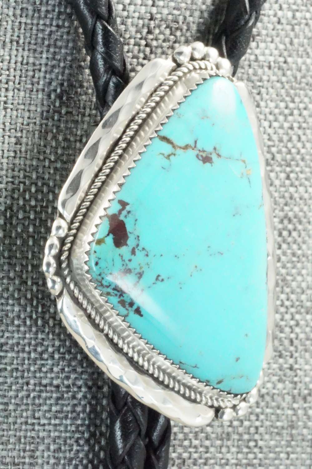 Turquoise & Sterling Silver Bolo Tie - Kenny Calavaza