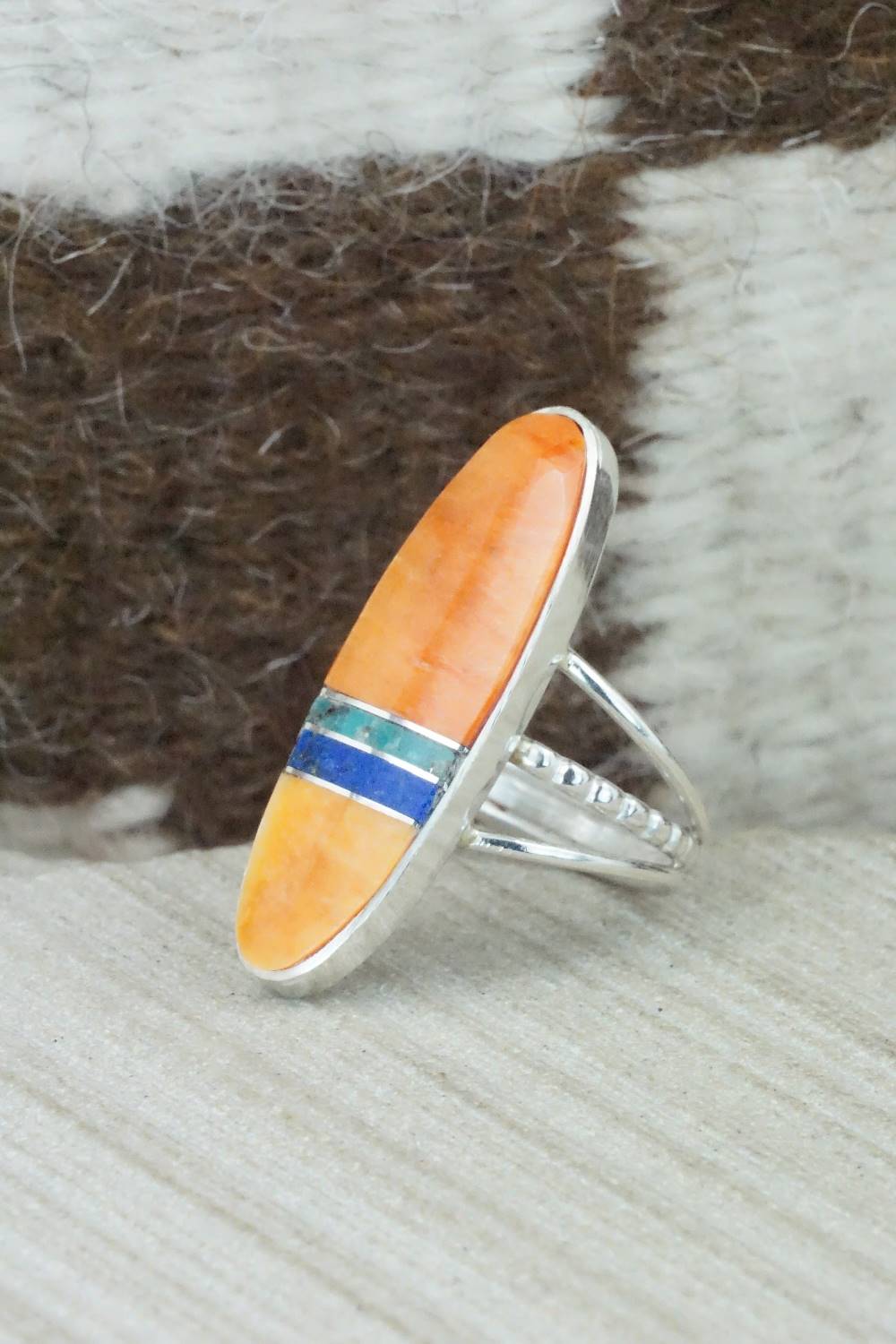 Spiny Oyster & Sterling Silver Ring - Harold Smith - Size 7.5