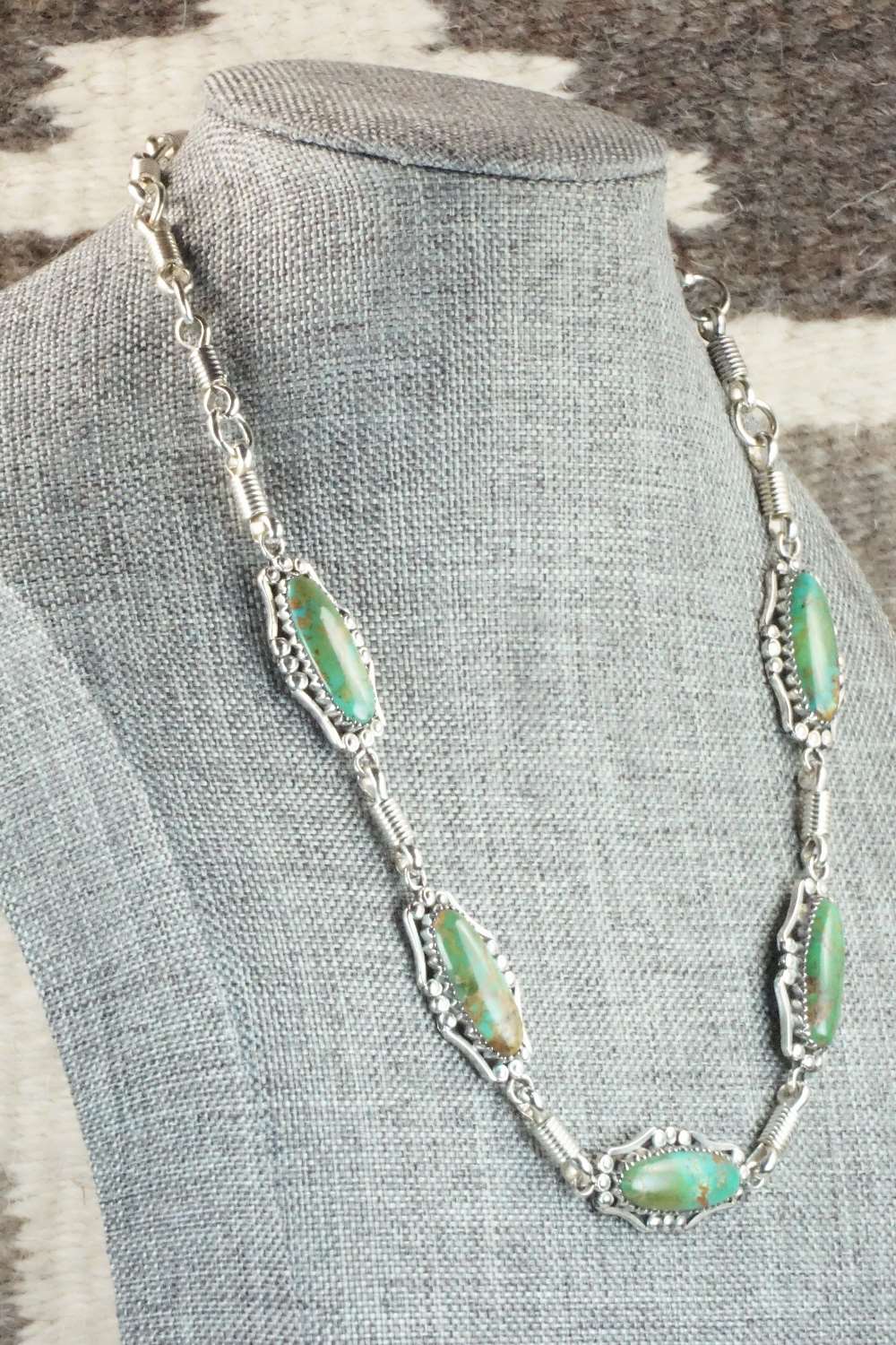 Turquoise & Sterling Silver Necklace - Navajo