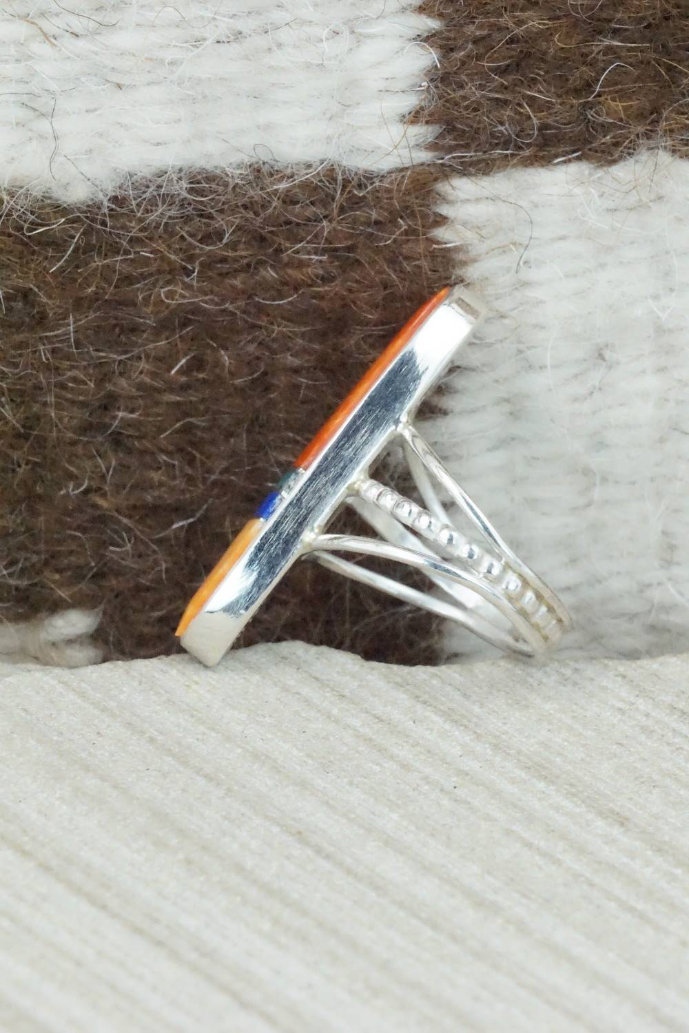 Spiny Oyster & Sterling Silver Ring - Harold Smith - Size 7.5