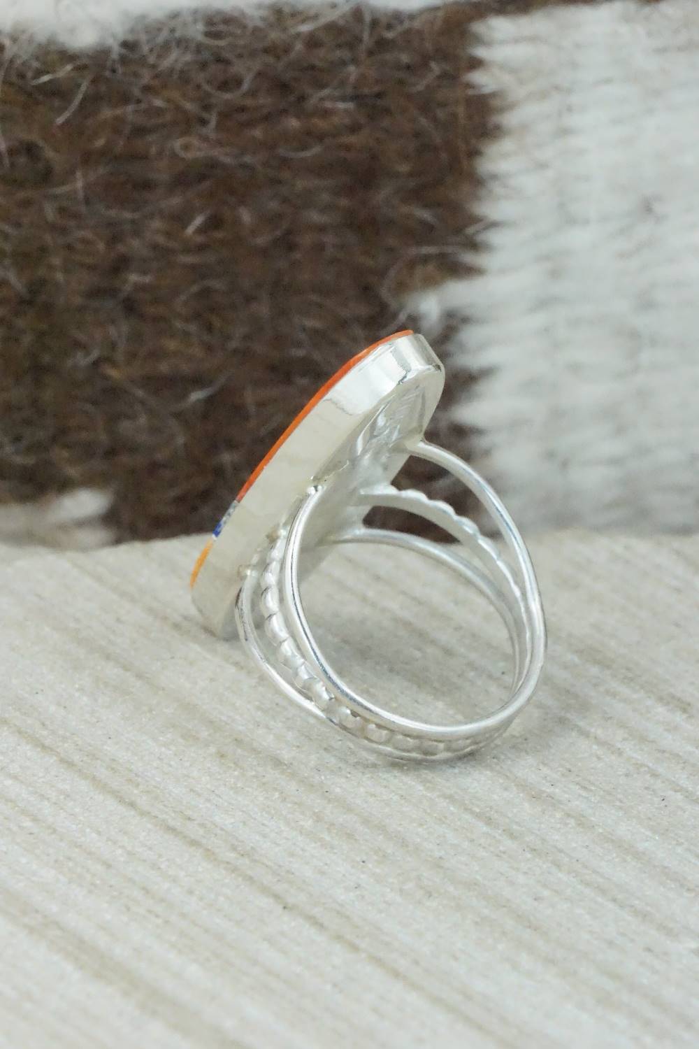 Spiny Oyster & Sterling Silver Ring - Harold Smith - Size 7.5