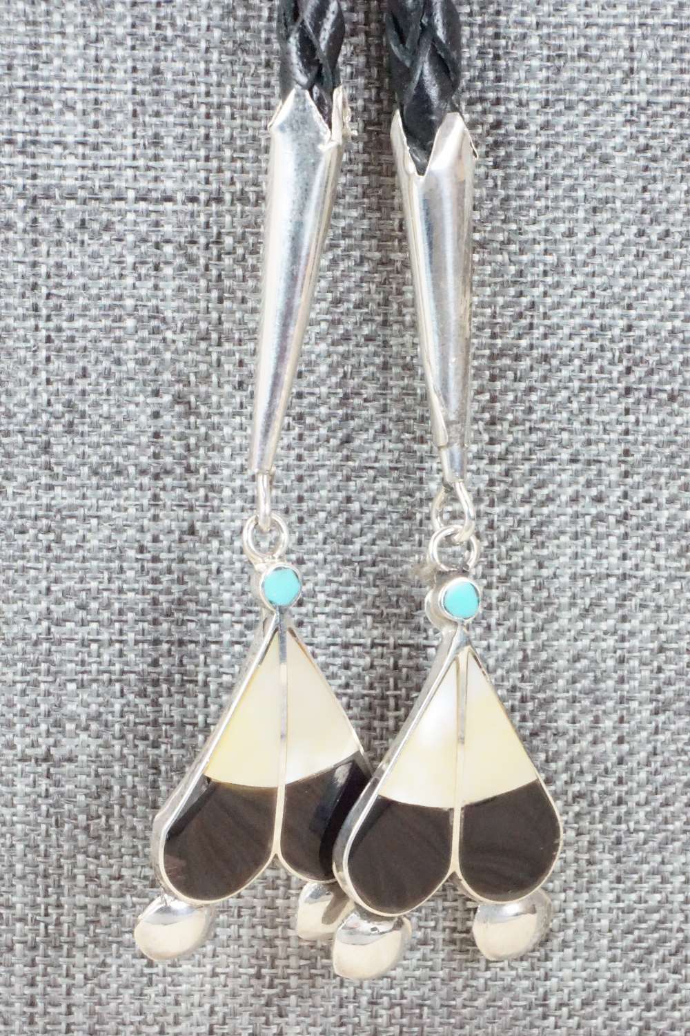 Mother of Pearl & Sterling Silver Inlay Bolo Tie - Pauline Lonjose