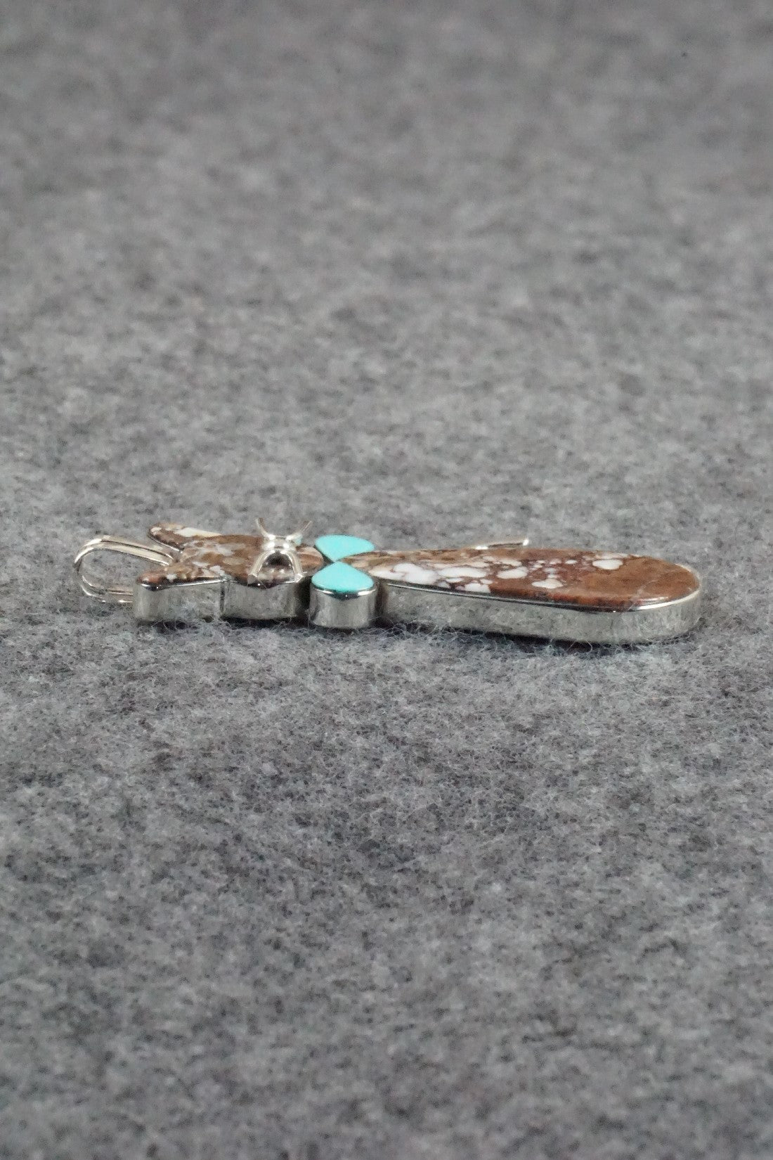Wild Horse, Turquoise & Sterling Silver Pendant - Leavus Ahiyite