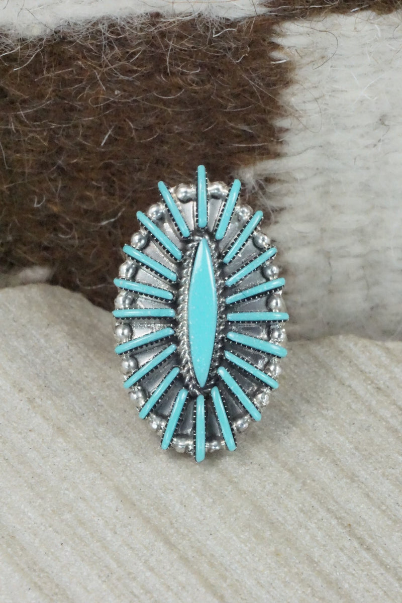 Turquoise & Sterling Silver Ring - Carla Laconsello - Size 7