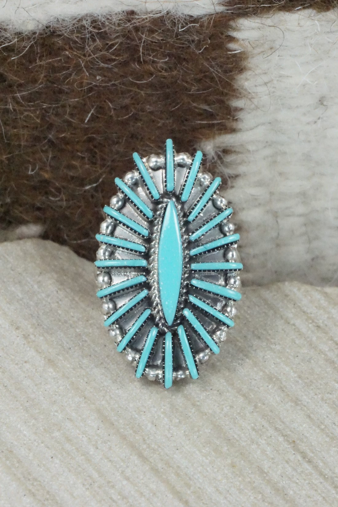 Turquoise & Sterling Silver Ring - Carla Laconsello - Size 6.25