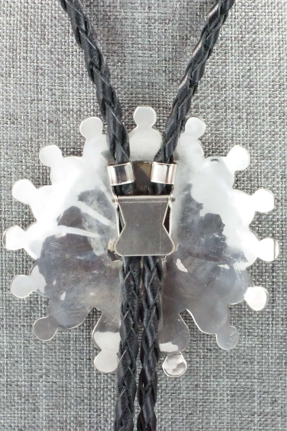 Mother of Pearl & Sterling Silver Inlay Bolo Tie - Pauline Lonjose