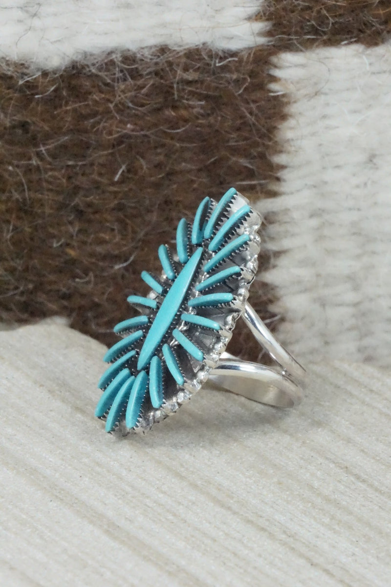 Turquoise & Sterling Silver Ring - Carla Laconsello - Size 7