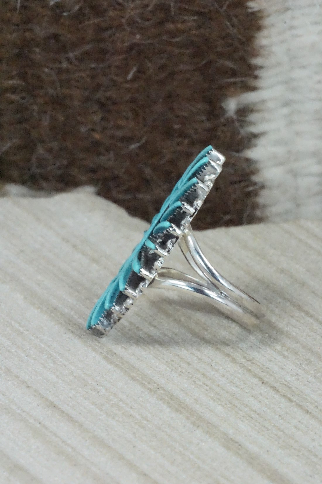 Turquoise & Sterling Silver Ring - Carla Laconsello - Size 6.25