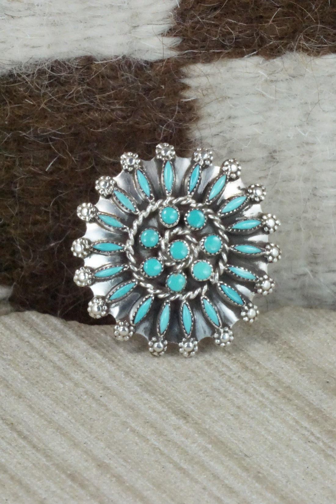 Turquoise & Sterling Silver Ring - Merlinda Chavez - Size 9