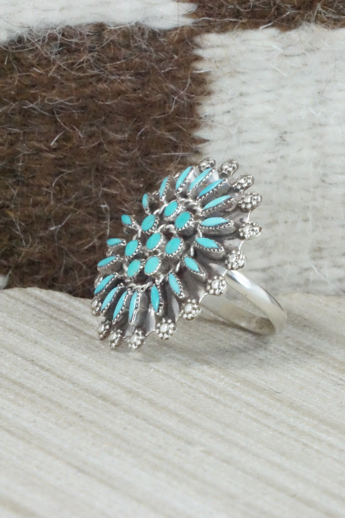 Turquoise & Sterling Silver Ring - Merlinda Chavez - Size 8