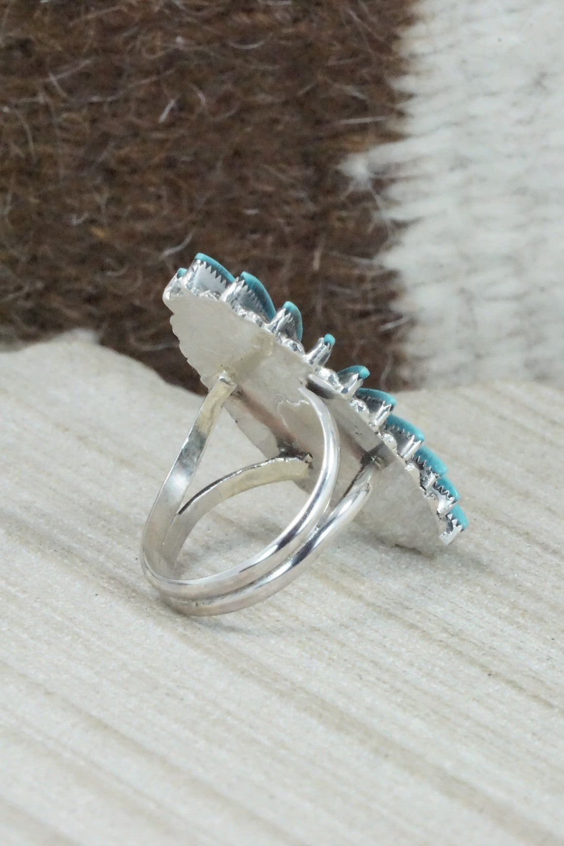 Turquoise & Sterling Silver Ring - Carla Laconsello - Size 6.25