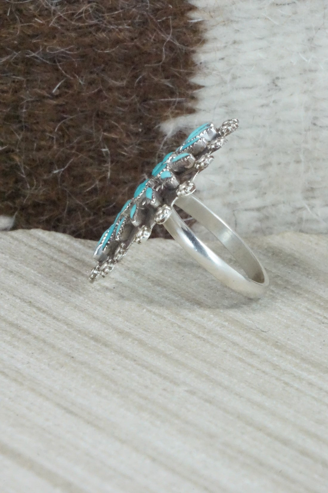 Turquoise & Sterling Silver Ring - Merlinda Chavez - Size 8