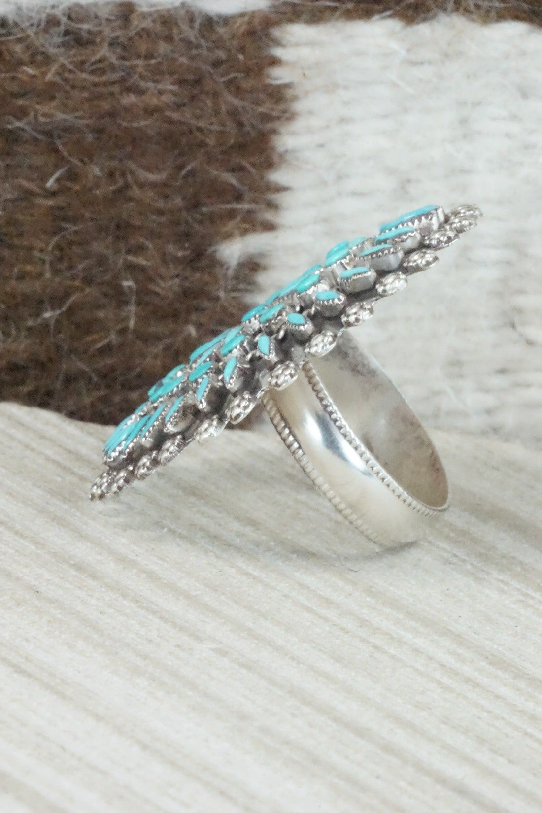 Turquoise & Sterling Silver Ring - Merlinda Chavez - Size 10