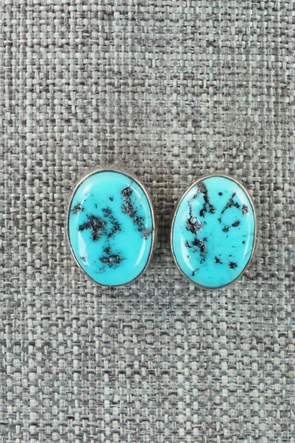 Turquoise and Sterling Silver Earrings - Navajo