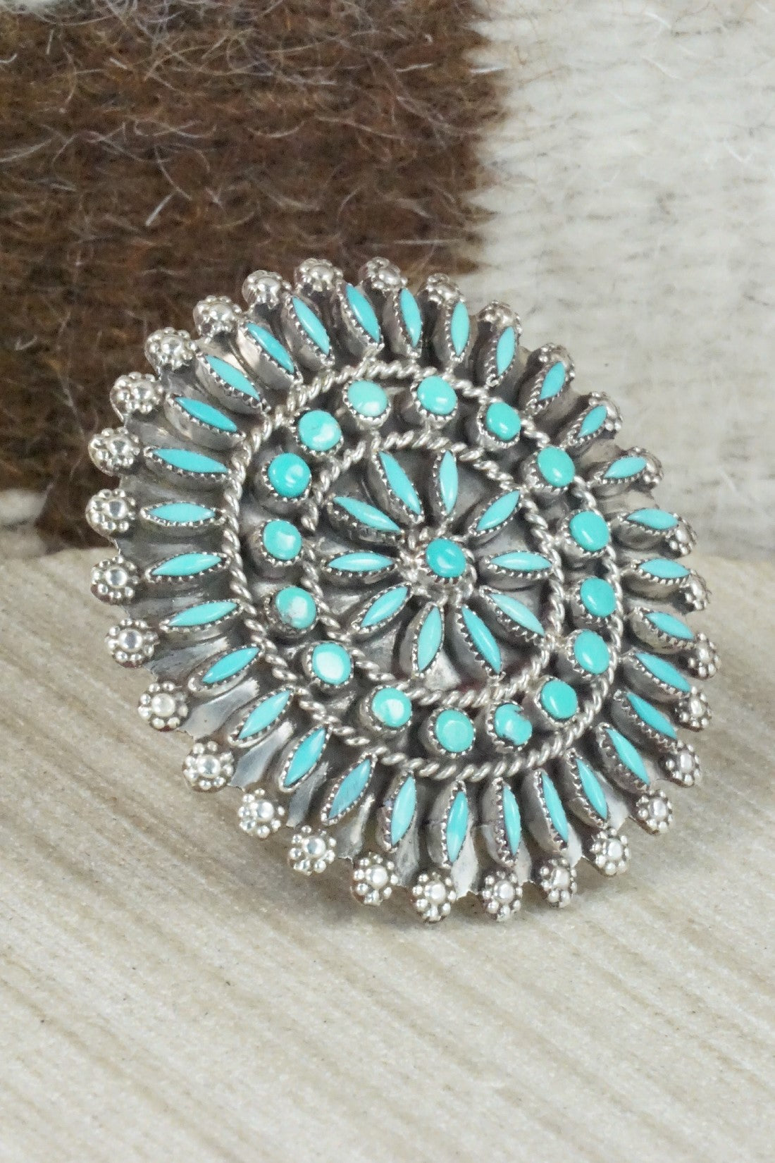 Turquoise & Sterling Silver Ring - Merlinda Chavez - Size 10