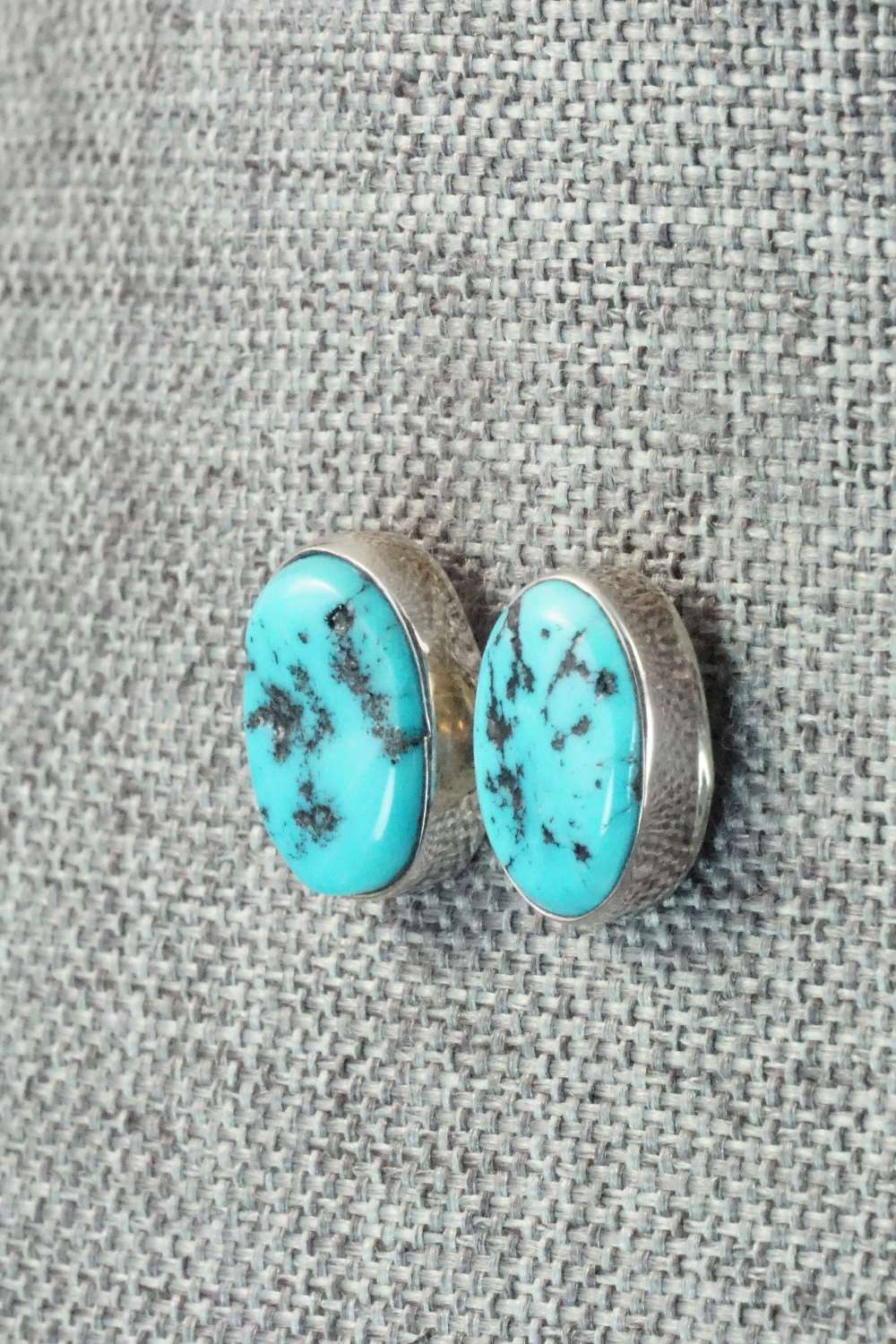 Turquoise and Sterling Silver Earrings - Navajo