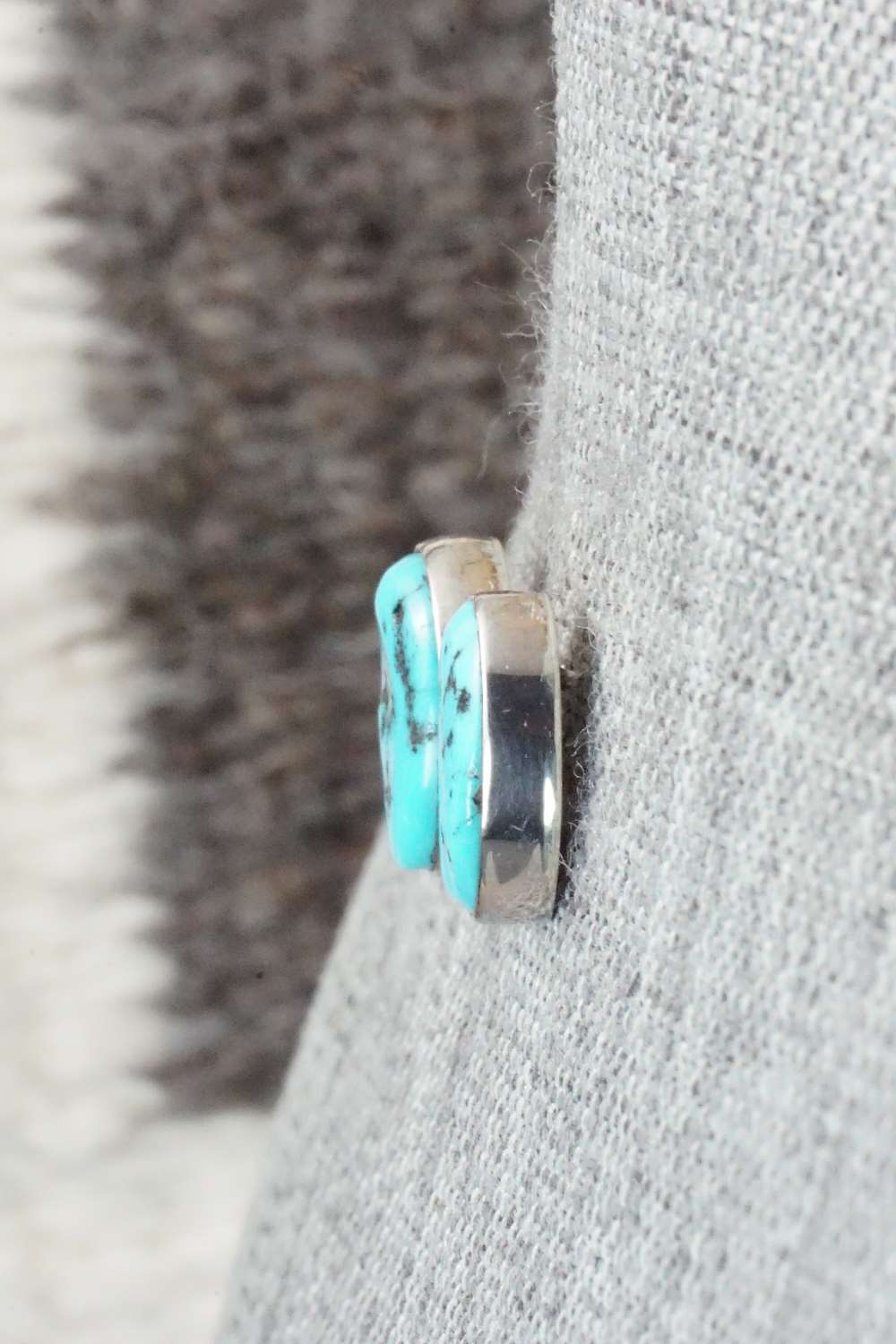 Turquoise and Sterling Silver Earrings - Navajo
